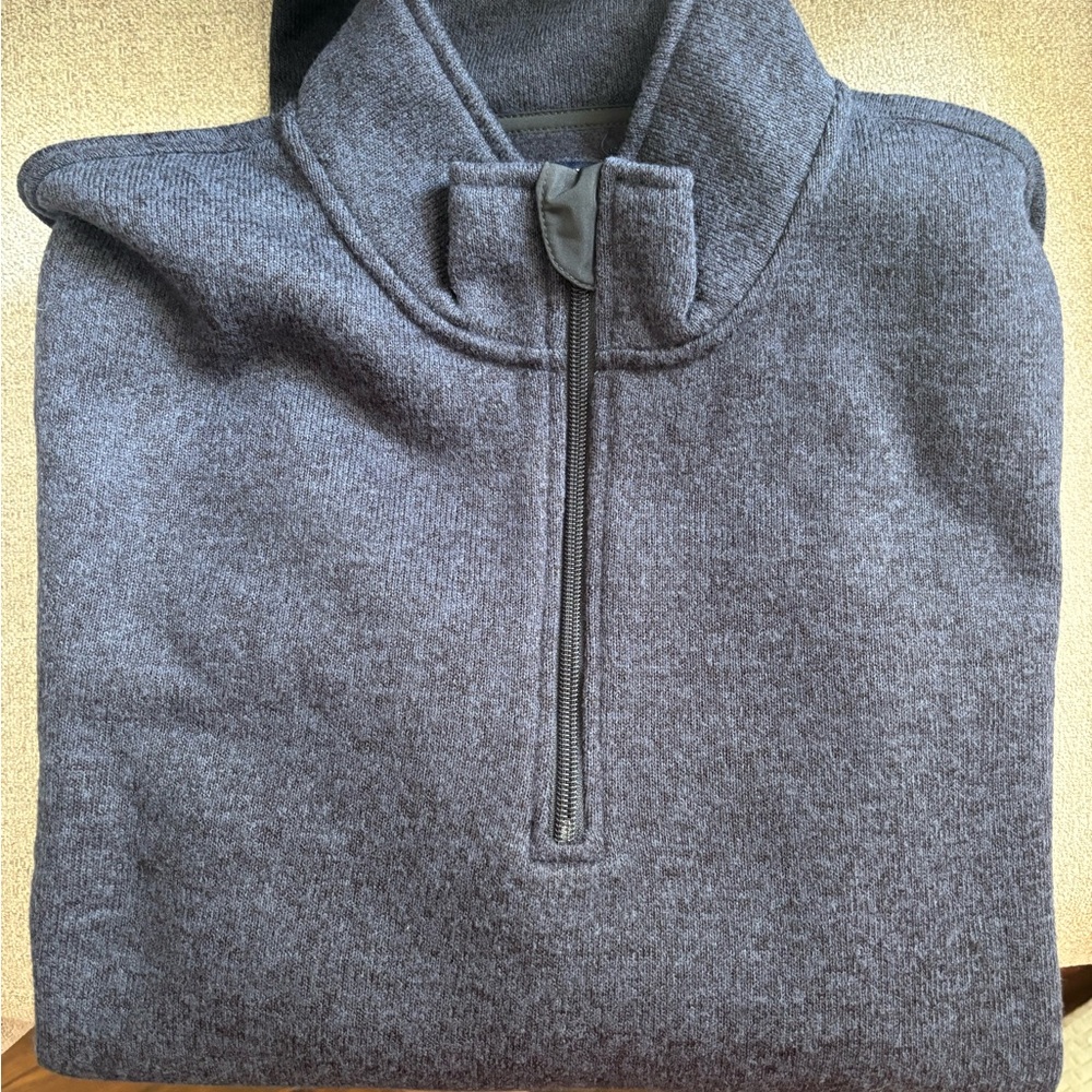 J. Crew Navy Marled Fleece Pullover XL